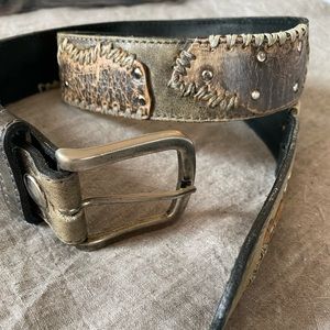 Genuine Leather jigsaw belt, size S, made in Mexico